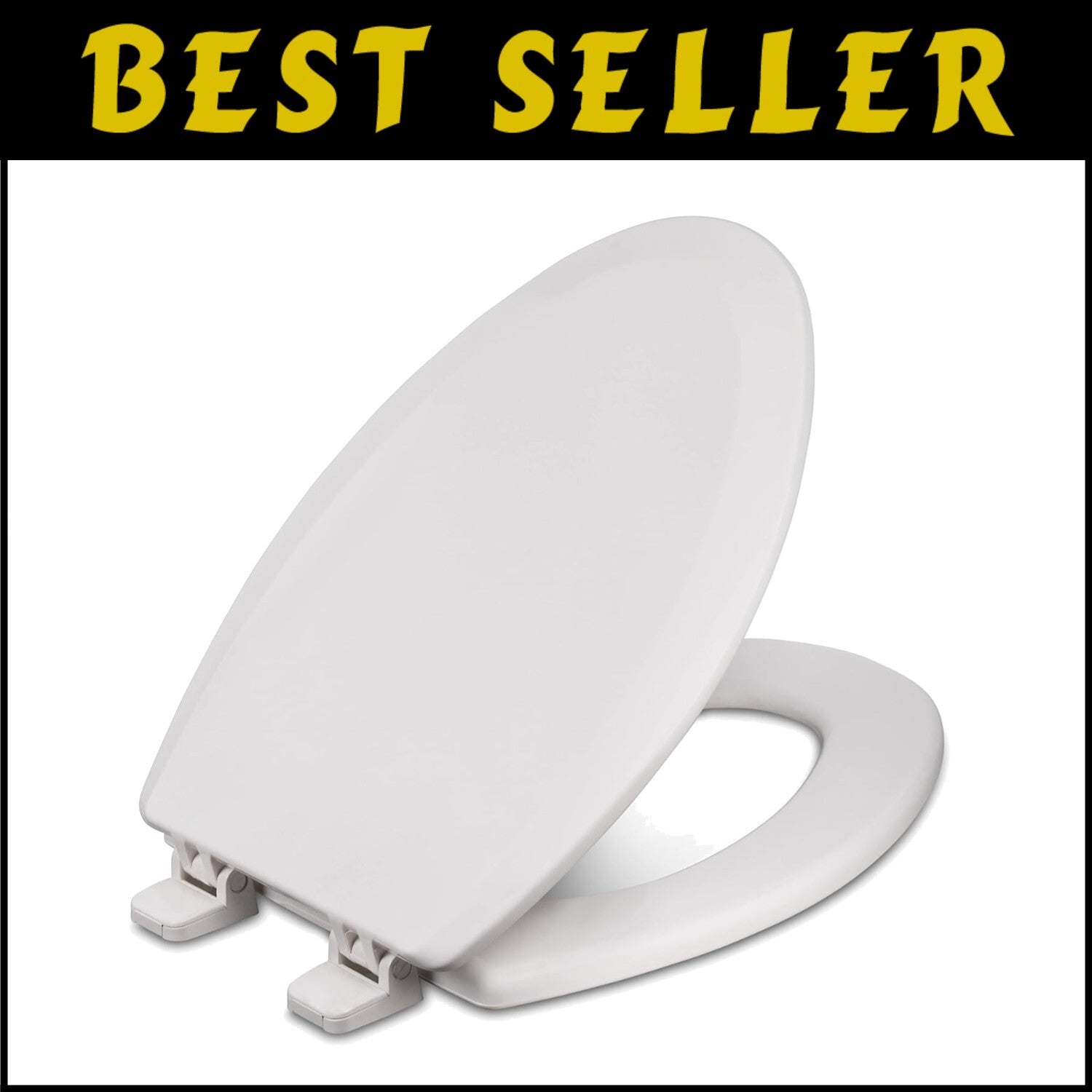 Sturdy White Elongated Wood Toilet Seat 6-Pack - Quick & Secure Installation