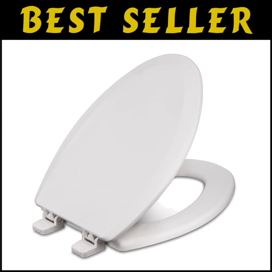 Sturdy White Elongated Wood Toilet Seat 6-Pack - Quick & Secure Installation