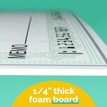 Load image into Gallery viewer, Giant 36x16 Dry Erase Check - Durable PVC Fake Check for Memorable Presentations