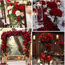 Load image into Gallery viewer, 50PCS Velvet Artificial Roses - Realistic Long Stem Faux Flowers for Weddings