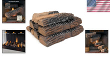Load image into Gallery viewer, Versatile Ceramic Gas Logs - Safe 10-Piece Set for Indoor and Outdoor Fireplaces