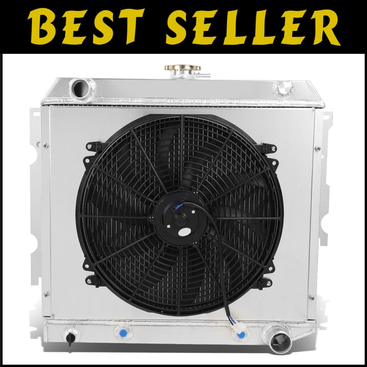Durable 3-Row Aluminum Radiator with Heat-Resistant Fan for Classic Muscle Cars