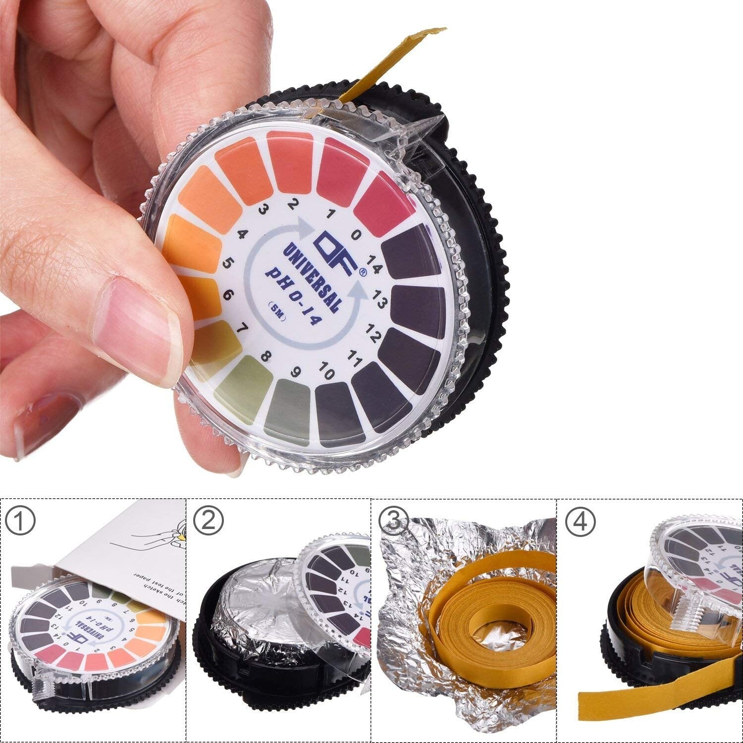 Instant pH Tester Strips - 24 Litmus Paper Rolls, Full Range 0-14, 16.4 ft Each