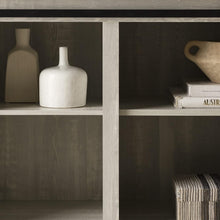 Load image into Gallery viewer, Charming 58-Inch Stone Grey TV Stand with Sliding Doors and 3 Adjustable Shelves
