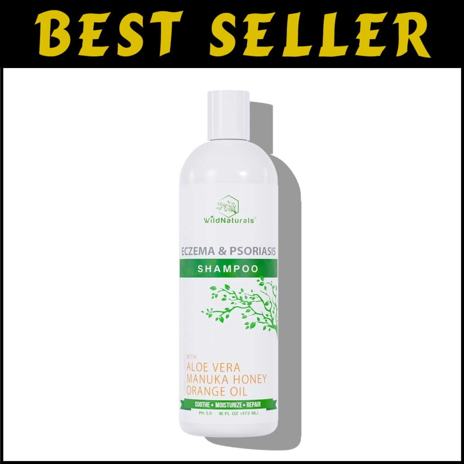Soothing Shampoo for Psoriasis & Sensitive Skin - Non-Medicated & Chemical-Free