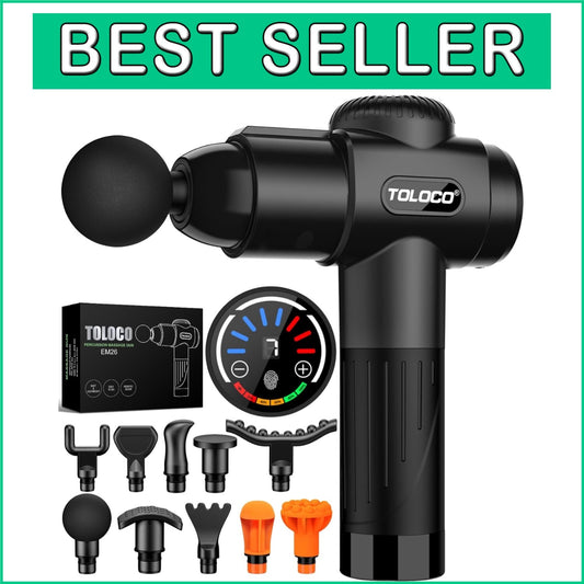 Ergonomic Deep Tissue Massage Gun with Smart LED - Ideal Gift for Father's Day