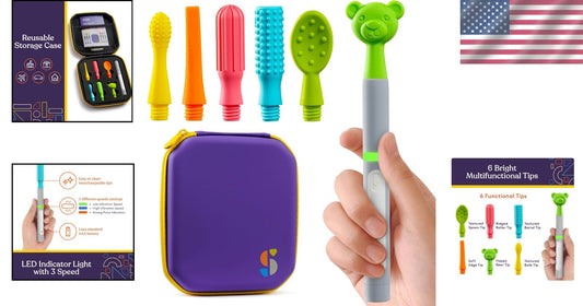 All-in-One Oral Sensory Stimulation Kit with Soft Textured Heads and Storage Bag