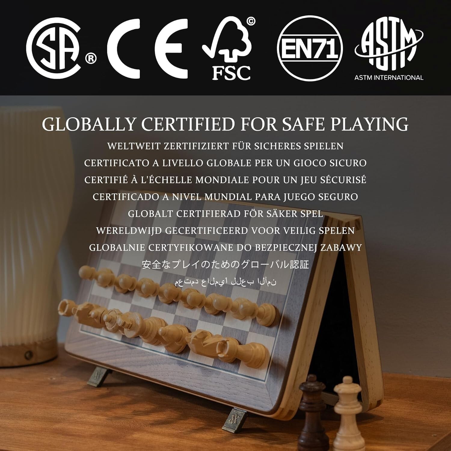 15-Inch Chess Set with 3-Inch King & Magnetic Pieces - Ultimate Travel Companion