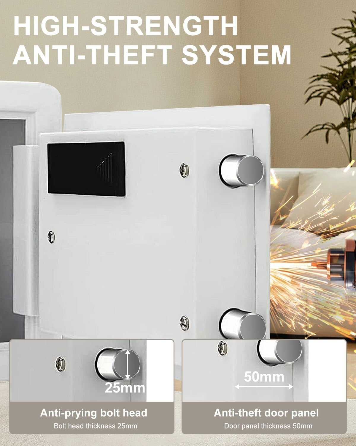 Secure 1.2 Cu Ft Home Safe with Digital Lock, Perfect for Renters & Students