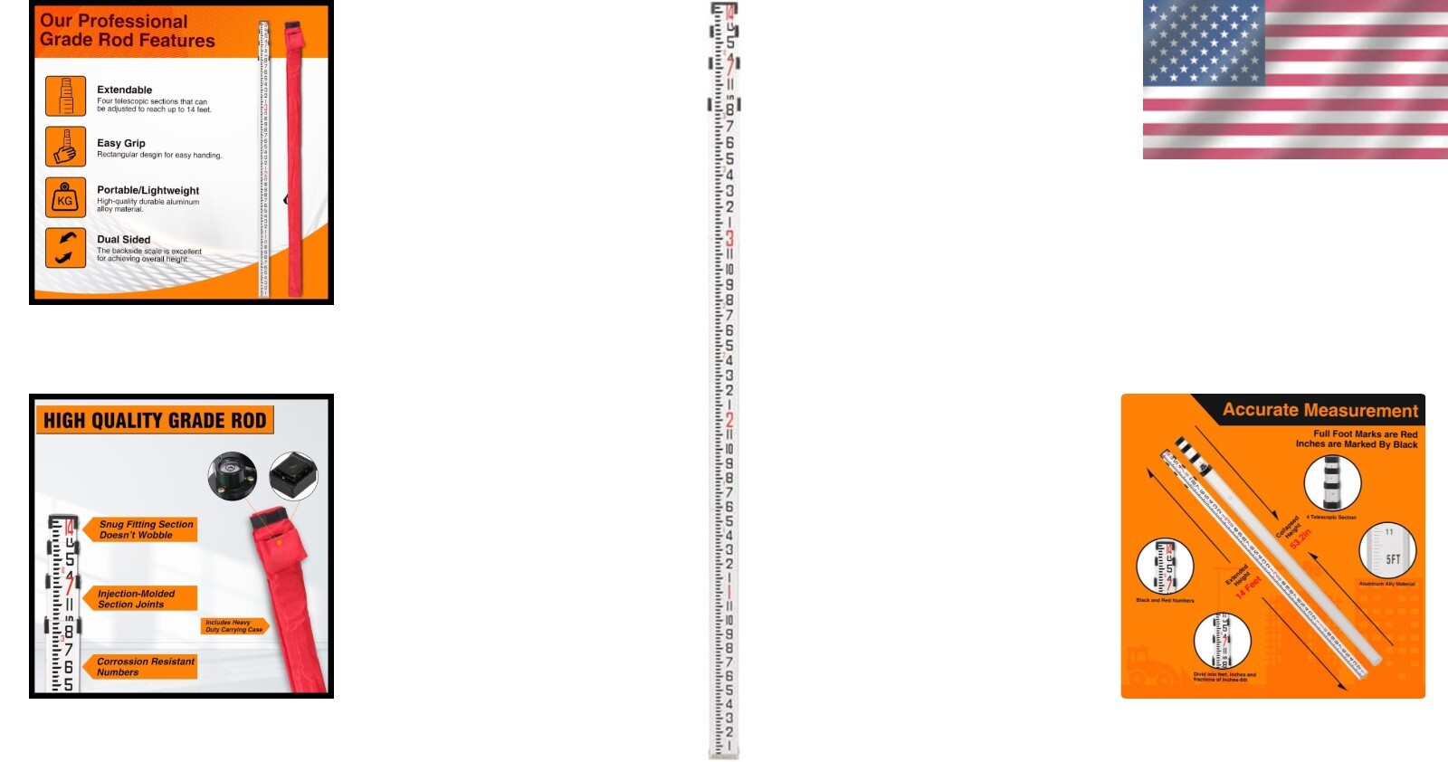 Durable 14 Foot Aluminum Fishing Rod with Case - Perfect for Spinning & Casting