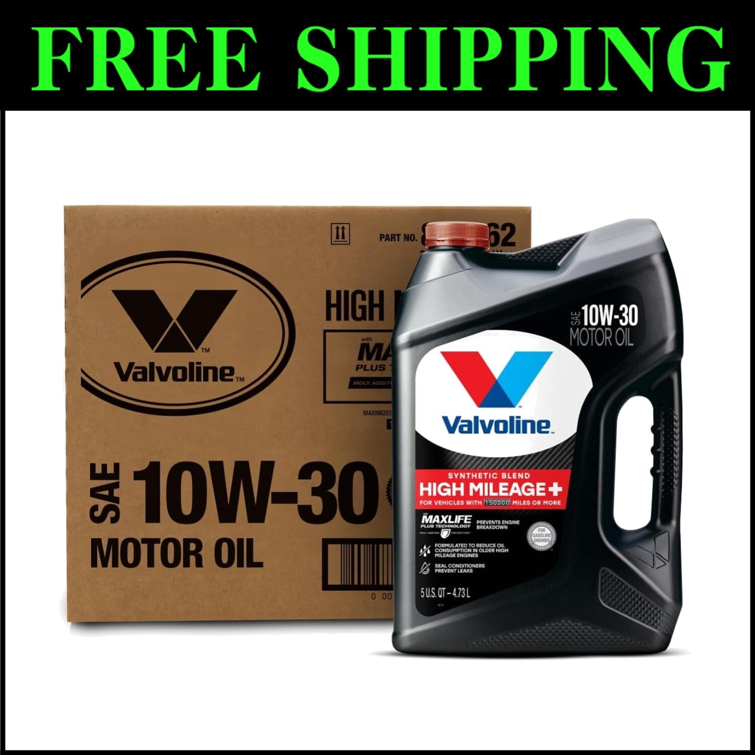 MaxLife Plus 10W-30 Motor Oil - 5 QT Case of 3 for Enhanced Engine Longevity