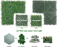 Load image into Gallery viewer, Realistic 10" x 10" Faux Grass Wall Panels – 24Pack for Indoor &amp; Outdoor Use
