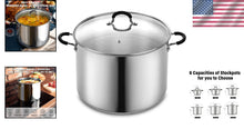 Load image into Gallery viewer, Versatile 24qt Sauce Pot with Tempered Glass Lid - Professional Stainless Steel