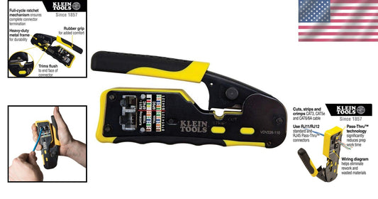 Efficient Modular Data Cable Tool: Crimper, Wire Stripper & Cutter Combo