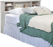 Load image into Gallery viewer, Farmhouse Chic Queen and Full Headboard with Adjustable Shelves - White Plank