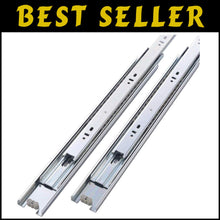 Load image into Gallery viewer, Effortless 22-Inch Full Extension Drawer Slides - 5 Pairs with Steel Finish