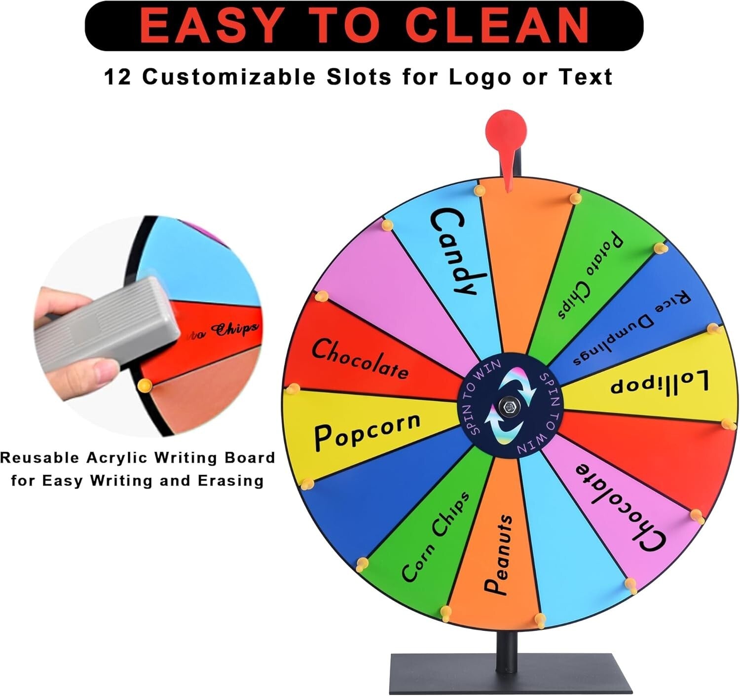 Exciting 16 Inch Prize Wheel with Clicking Sound – Perfect for Home Gatherings