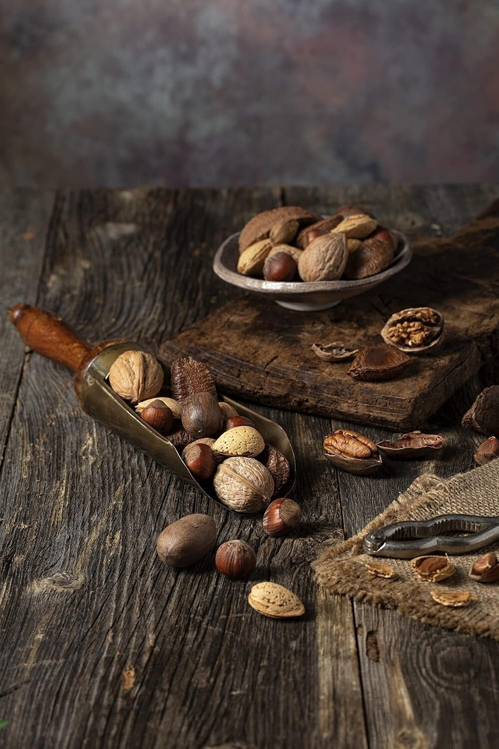 6 lbs Mixed Nuts in Shell: Almonds, Walnuts, Hazelnuts, Pecans & Brazil Nuts