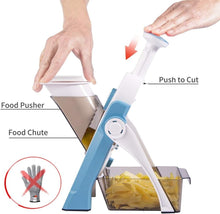Load image into Gallery viewer, Light Blue Mandoline Slicer - Versatile Veggie Cutter with Safety Lock Mechanism