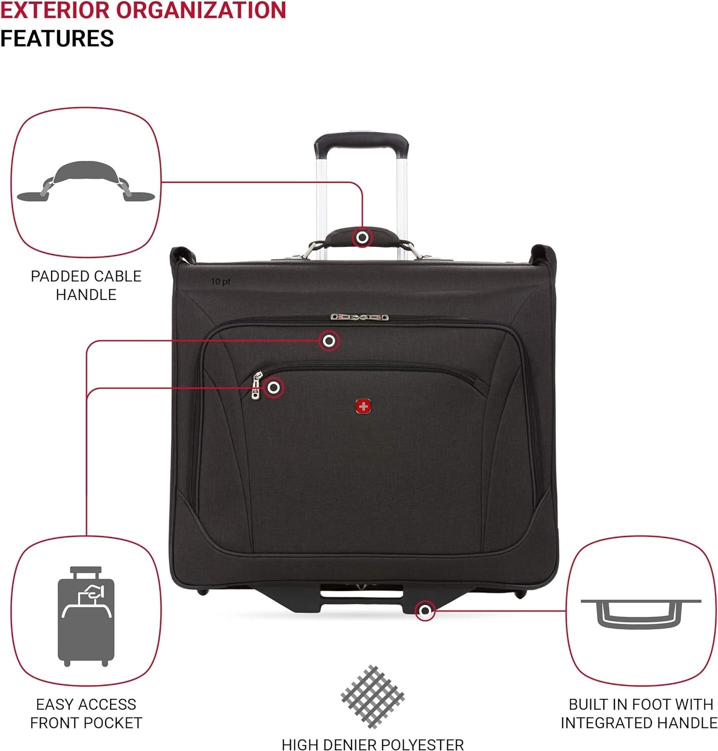 Durable Four-Compartment Wheeled Garment Bag for Men & Women - Organized Travel