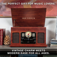 Load image into Gallery viewer, Nostalgic 6-in-1 Bluetooth Record Player with Built-In Speakers – Farmhouse Grey
