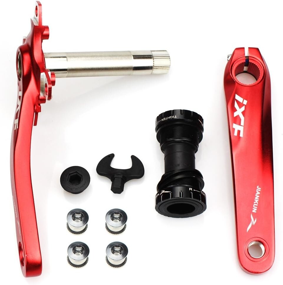 170mm Aluminum Alloy Bike Crank Arm Set with Bottom Bracket & Chainring Bolts