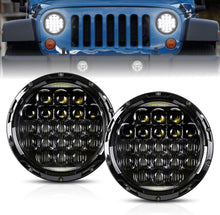 Load image into Gallery viewer, High Beam 7-Inch LED Headlights - 105W with DRL for Jeep Wrangler &amp; Motorcycles
