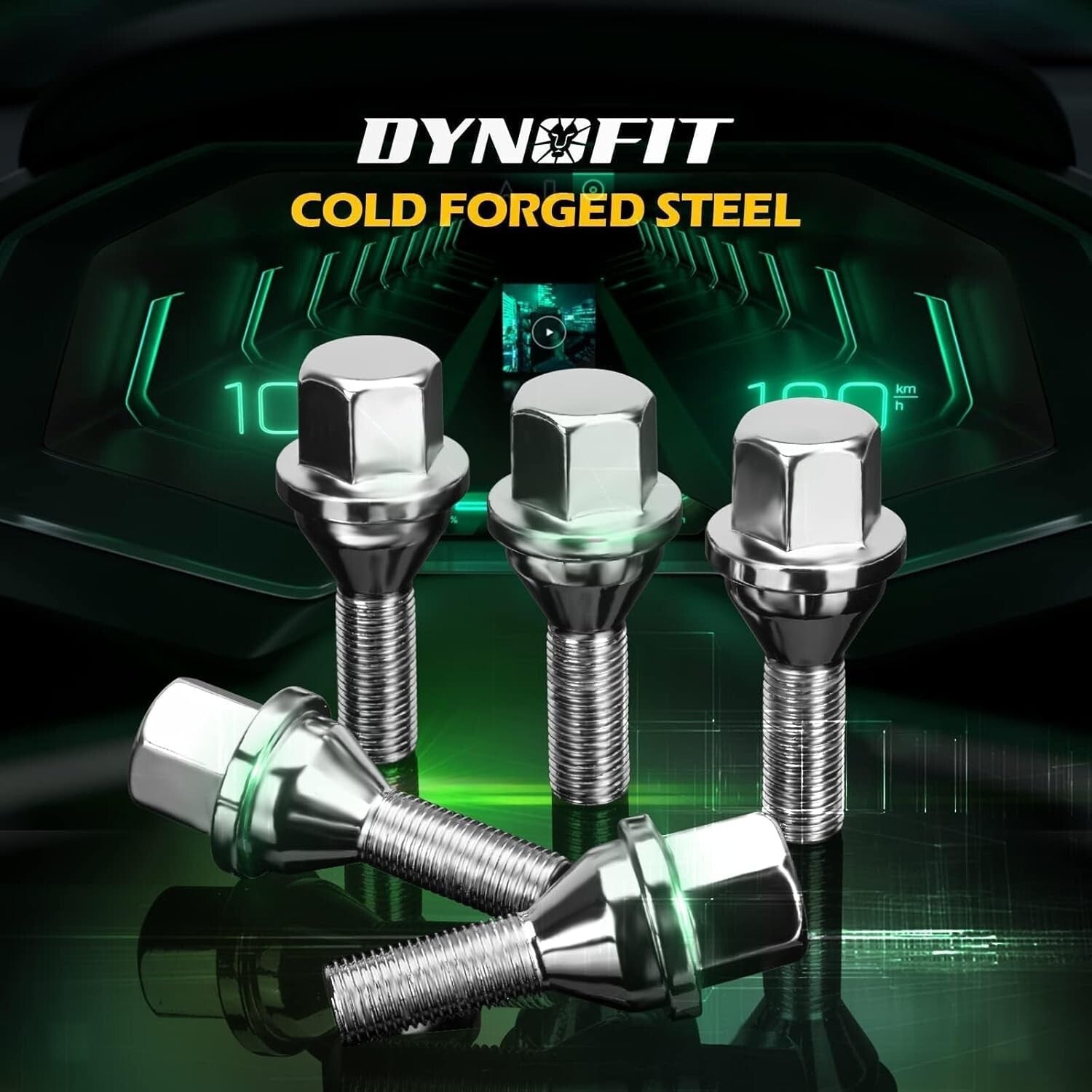 Durable 20-Pack 12x1.25 Chrome Lug Bolts - Upgrade for Jeep Renegade & Compass