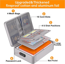 Load image into Gallery viewer, 5200°F Fireproof Document Organizer with Lock - Waterproof Travel Safe Storage