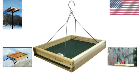 Elegant Weatherproof Cedar Bird Feeder - 3 in 1 Functionality for Backyard Birds