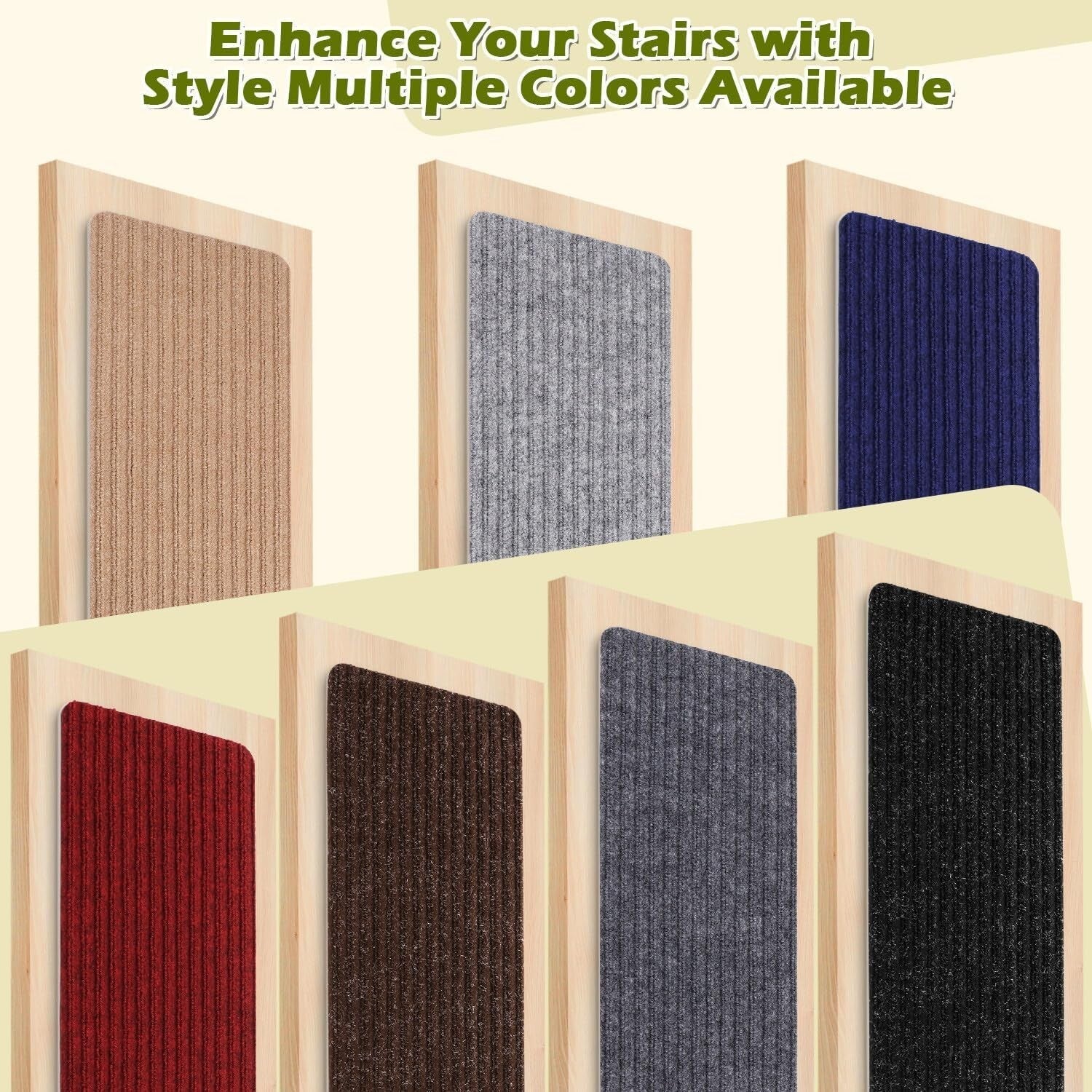 Durable 16 Pack Grey Anti-Slip Stair Treads - Noise Reduction & Safety Design