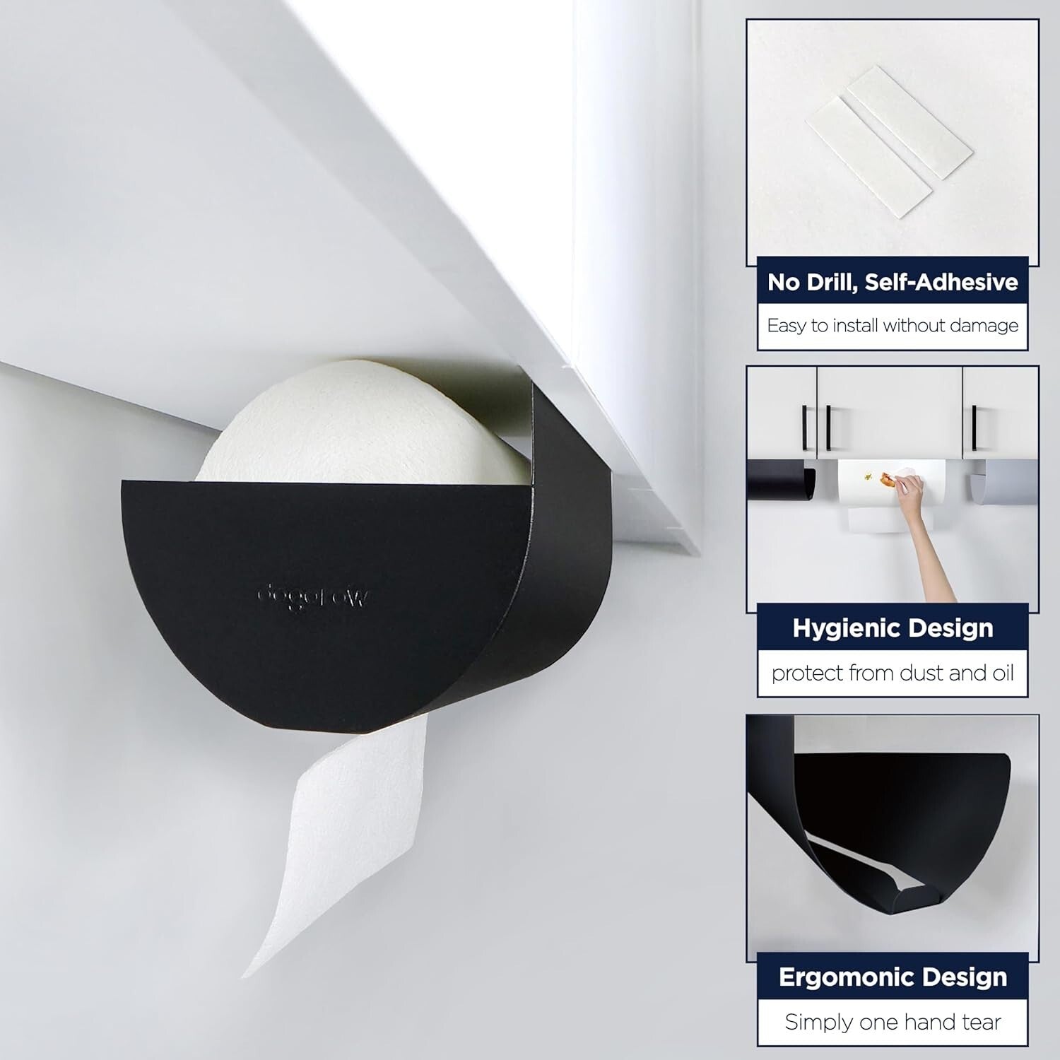 Minimalistic Paper Towel Holder - Under Cabinet Mount, Ideal for Small Spaces