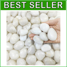 Load image into Gallery viewer, Natural Smooth White Stones - 1-2 Inch Polished Pebbles for Elegant Landscaping