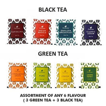 Load image into Gallery viewer, 6 Flavors of Black &amp; Green Tea in Leafcut Design Box - Perfect Gift Idea