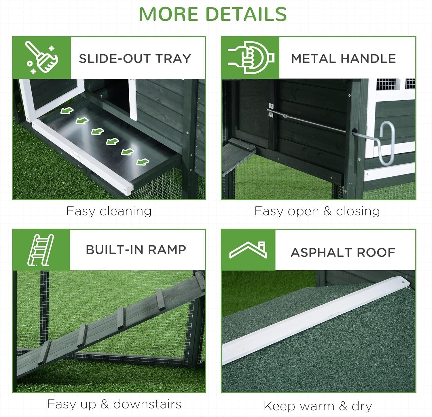 Eco-Friendly 84" Chicken Coop with Water-Resistant Roof - Perfect for All Breeds