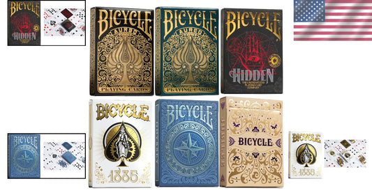 Collector's Set: 6 Unique Bicycle Playing Cards in Premium Foil Tuck Boxes