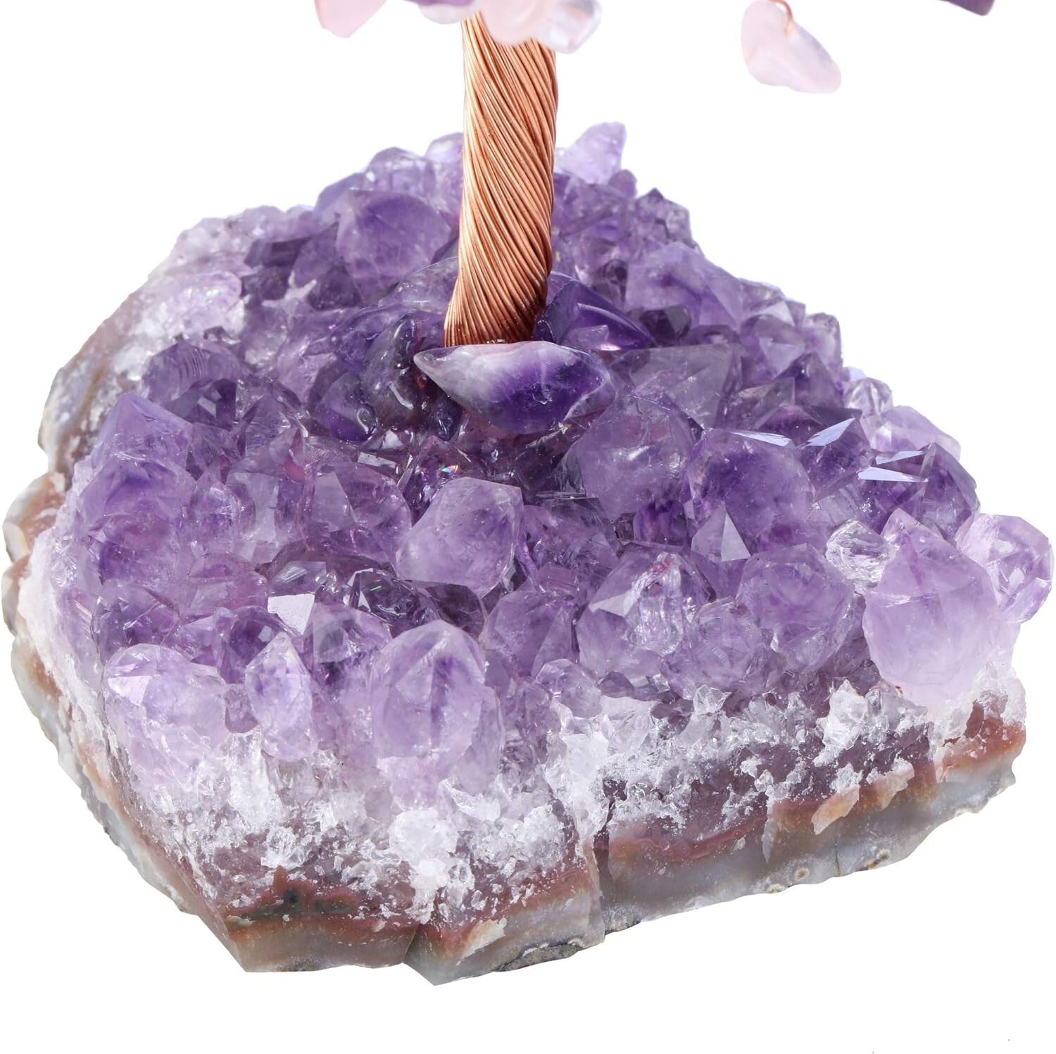 Feng Shui Crystal Money Tree - Rose Quartz, Amethyst, Clear Quartz Design
