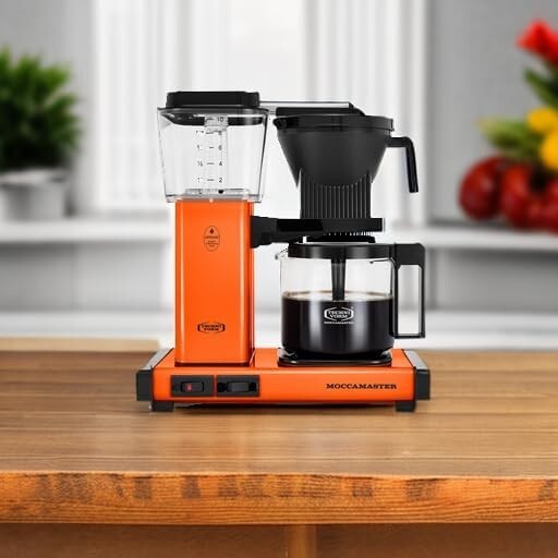 40 oz Moccamaster Coffee Maker in Stylish Orange - Fully Automatic Convenience