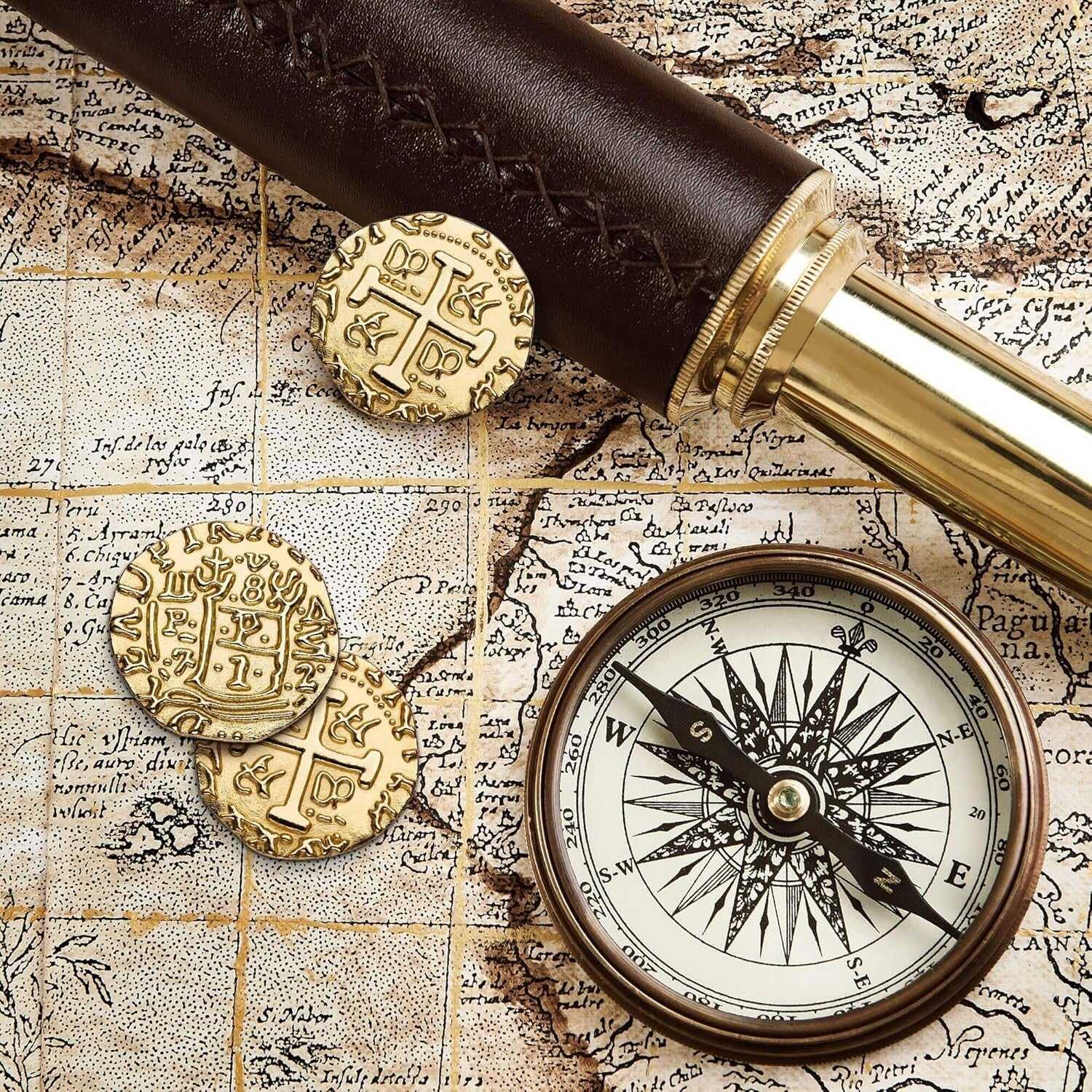 Authentic Gold Pirate Doubloons - 1.18 Inch Coins for Games and Celebrations