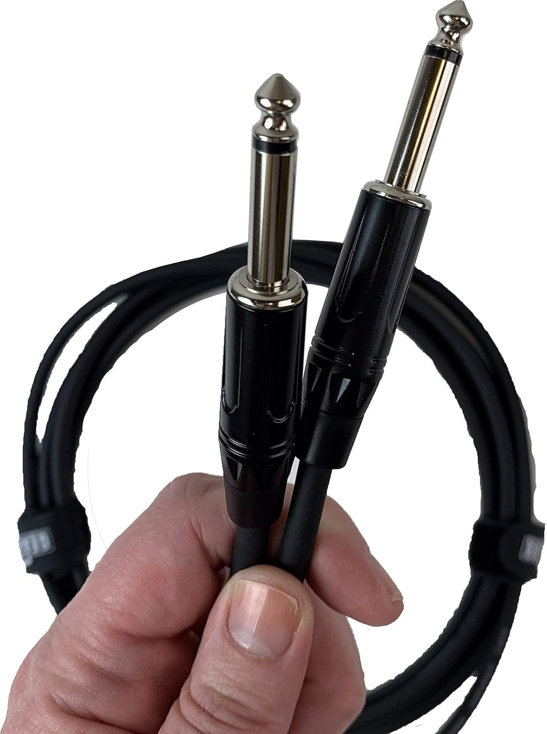3 Pack Professional 25ft Black Guitar Cables with Straight 1/4 Inch Connectors