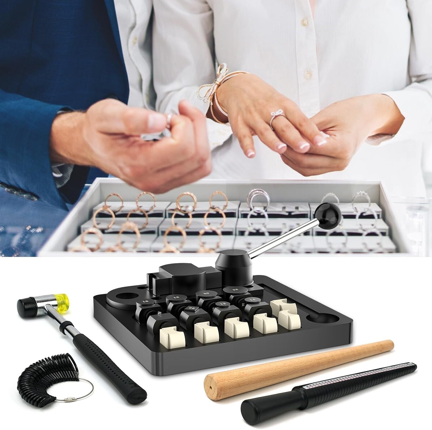 Durable Solid Steel Ring Bending Set with Nylon and Iron Dies for Custom Crafts