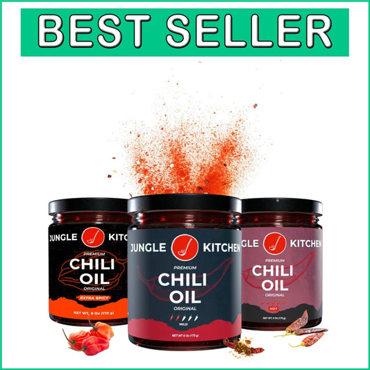 Crunchy Garlic Chili Crisp Oil - Mild, Spicy, Extra Spicy Sauces 3-Pack