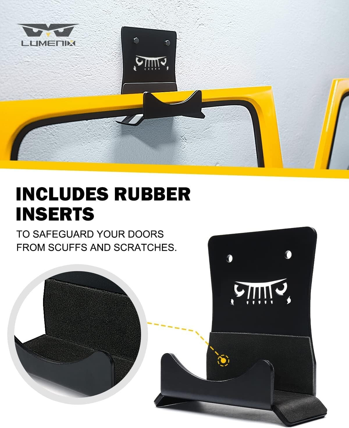 Heavy Duty Jeep Door Storage Hangers - Rust Resistant Bracket Set for All Models