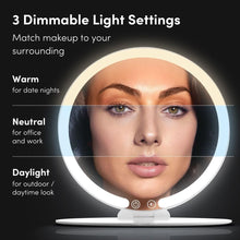 Load image into Gallery viewer, 8" Foldable Makeup Mirror with LED Light - Perfect Travel Beauty Essential