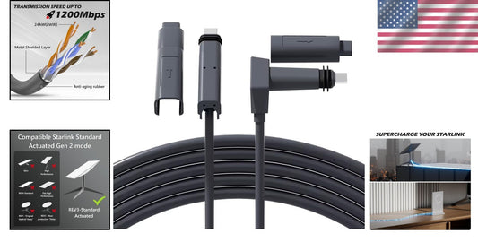 75FT Starlink Ethernet Cable for Gen 2 - Waterproof & High-Speed Connectivity