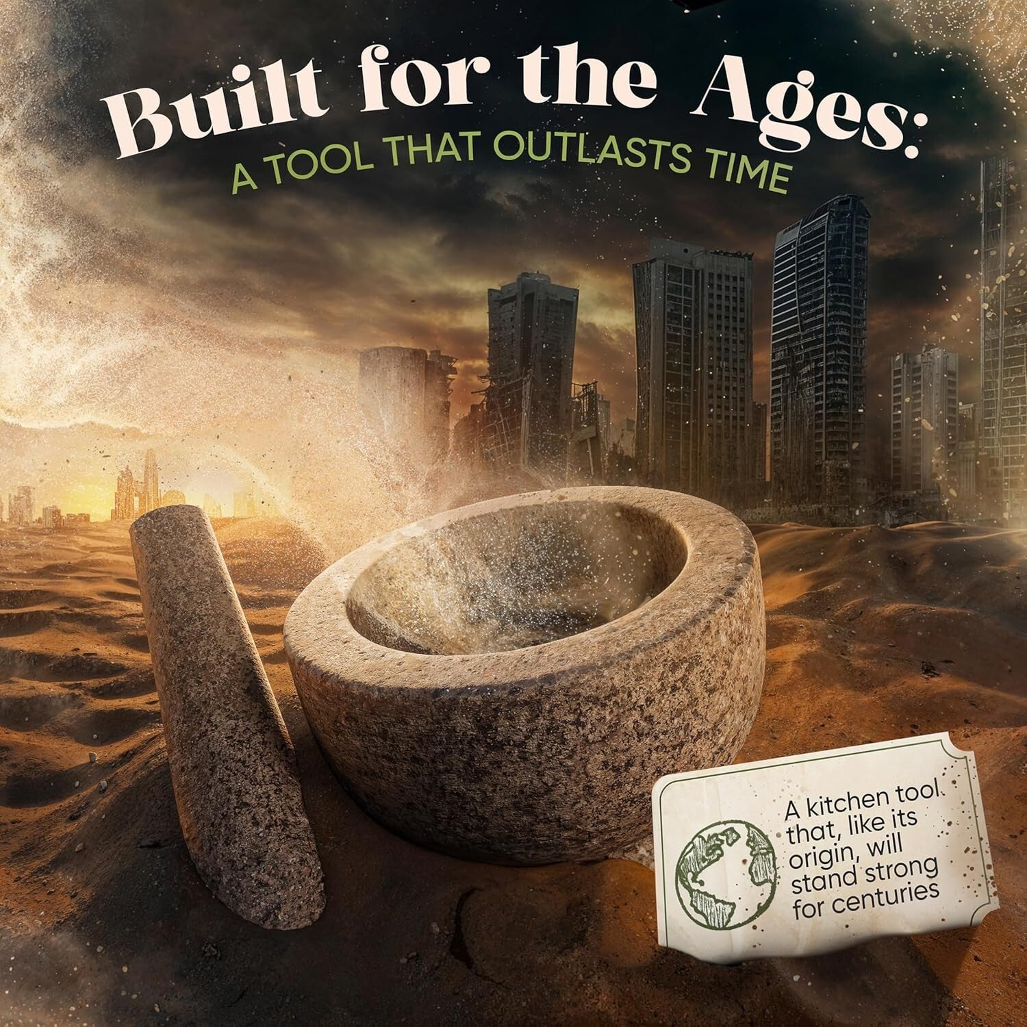 Extra Large 8 Inch Mortar and Pestle Set - Perfect for Grinding Spices and Herbs