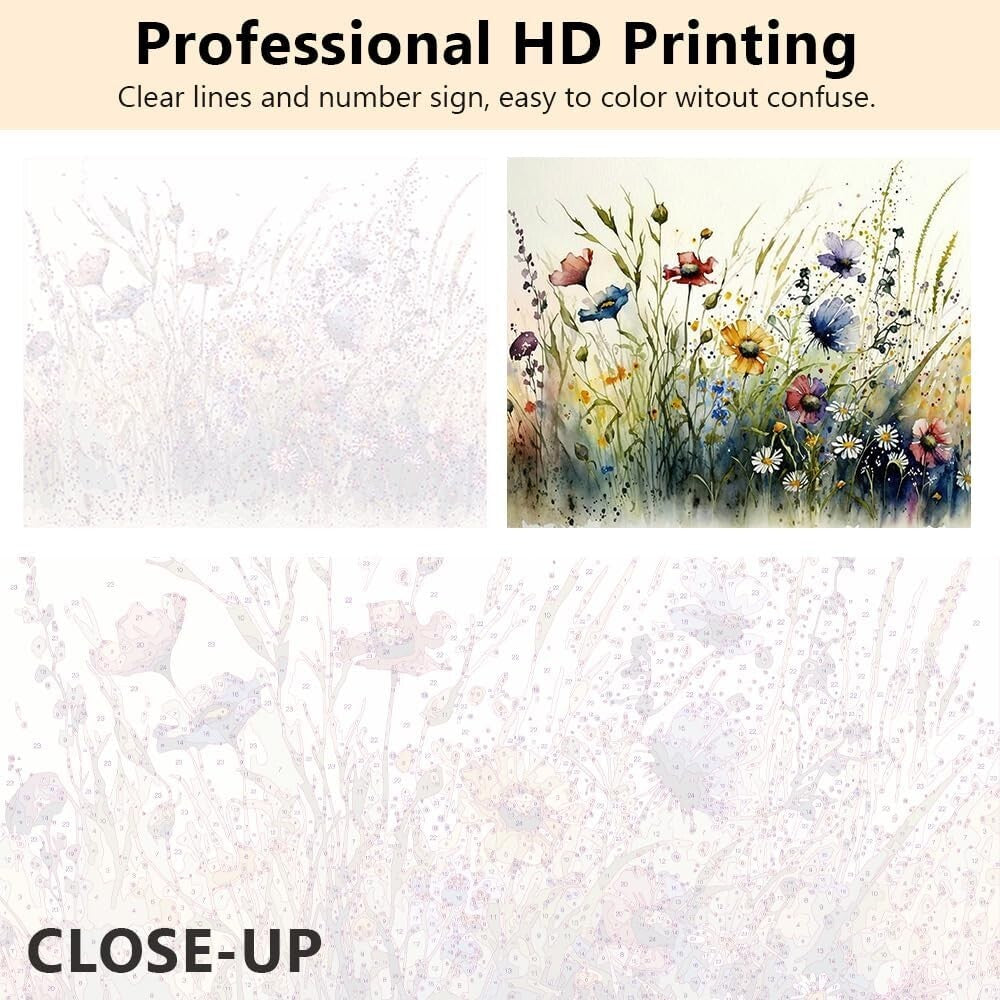 Artistic Floral Acrylic Paint by Number Kit - Perfect 16x20 Framed Gift