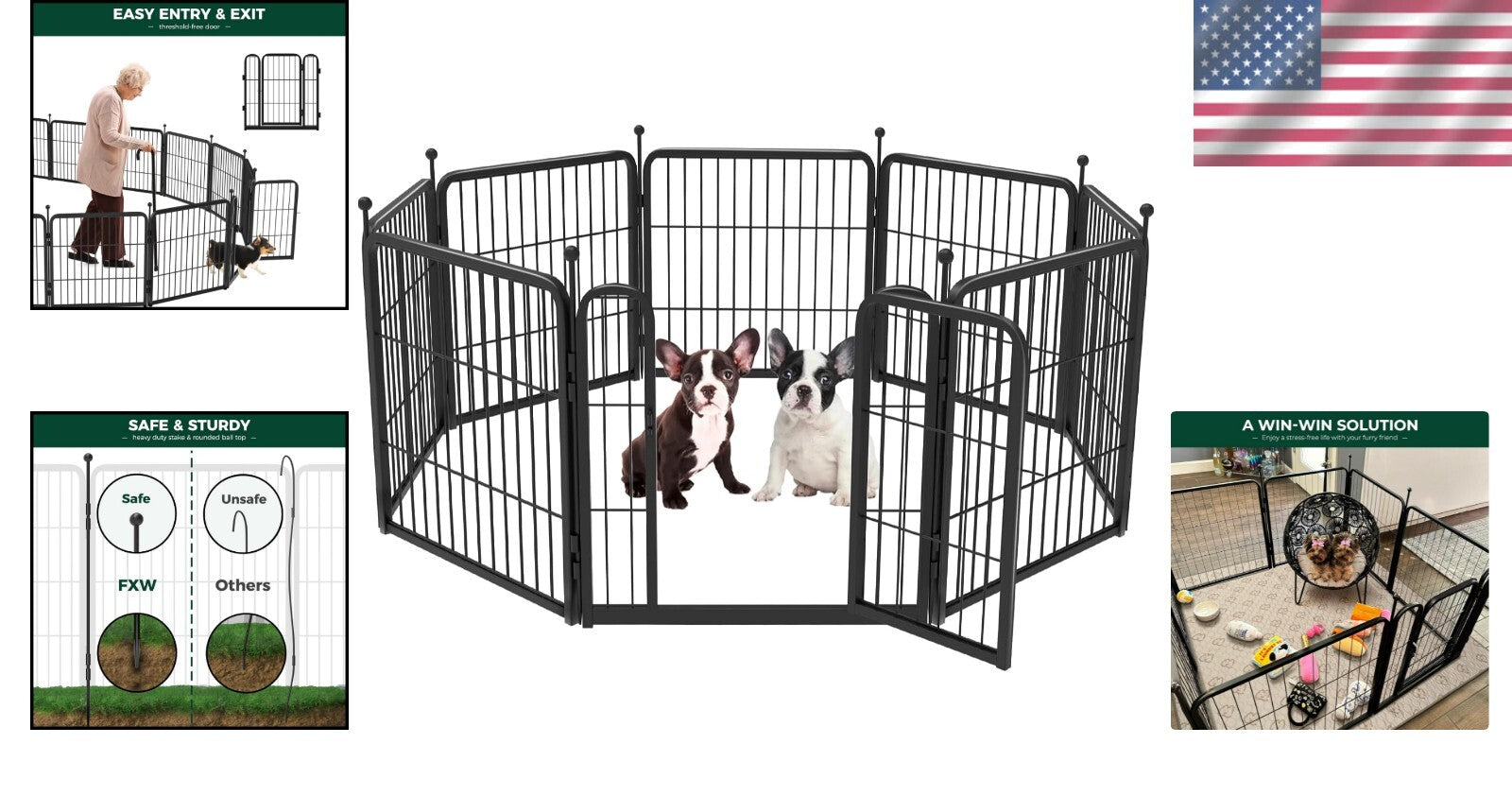 All-Life-Stage 24-inch Dog Playpen with Auto Lock – Secure and Adjustable Design