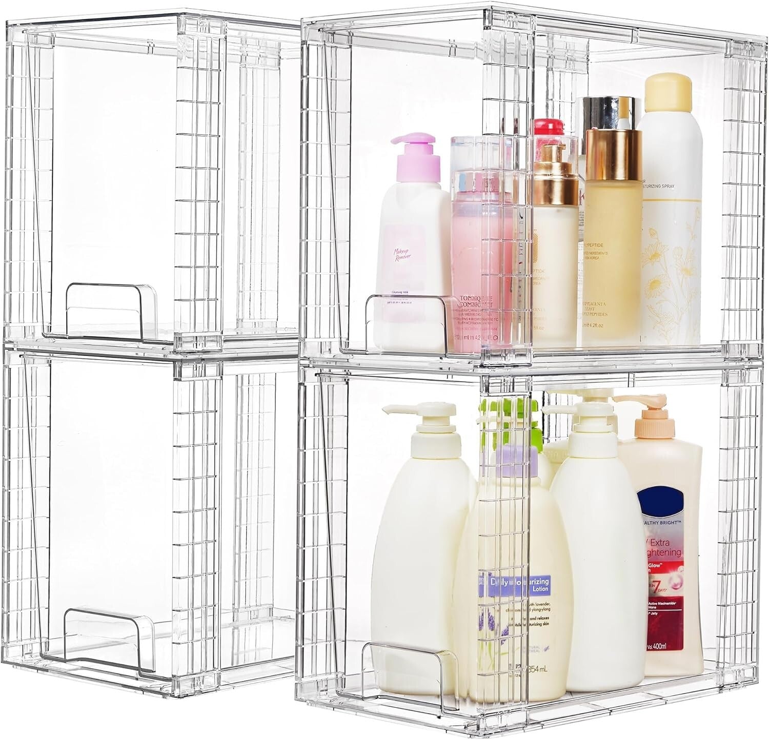Multi-Purpose Clear Plastic Storage Drawers - Ideal for Cabinets & Vanities