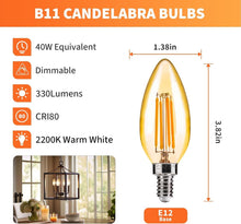 Load image into Gallery viewer, Energy-Efficient E12 Candelabra LED Bulbs - 2200K Warm White, 40W Equivalent